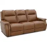 Morris Zero Gravity Triple Power Reclining Sofa with Drop Table in Venetian Honey Top-Grain Leather